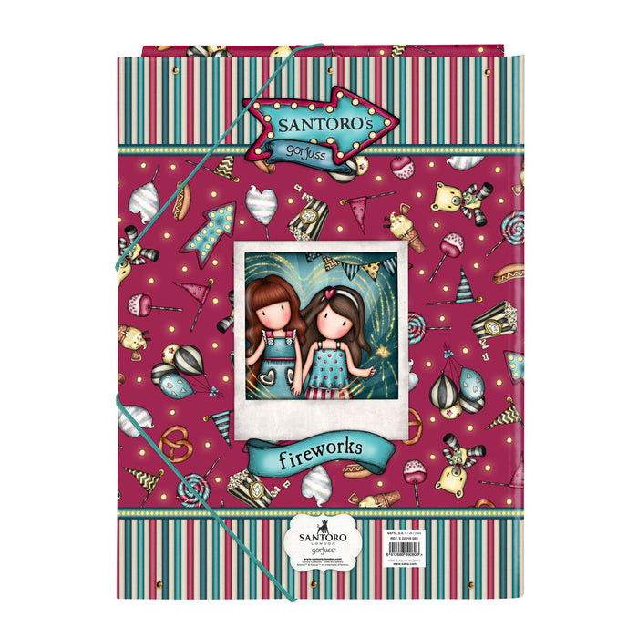 Dosar Gorjuss Fireworks Castaniu A4 (26 x 33.5 x 2.5 cm)