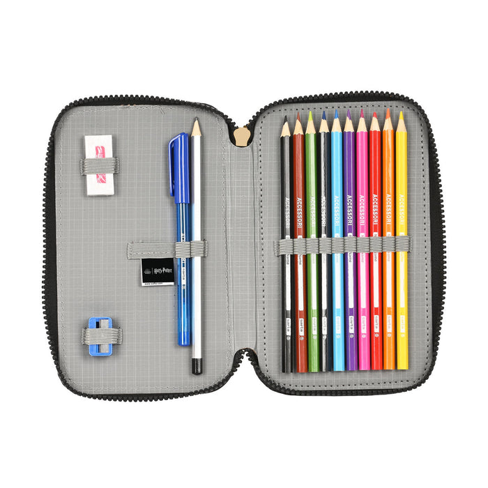 Creion dublu Harry Potter Bravery Negru 12.5 x 19.5 x 4 cm (28 Piese)