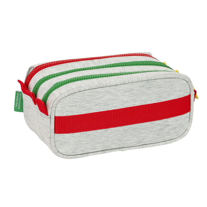 Penar triplu Benetton Pop Gri (21,5 x 10 x 8 cm)