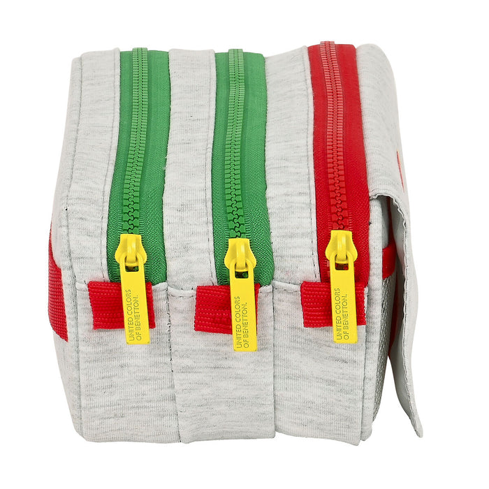 Penar triplu Benetton Pop Gri (21,5 x 10 x 8 cm)