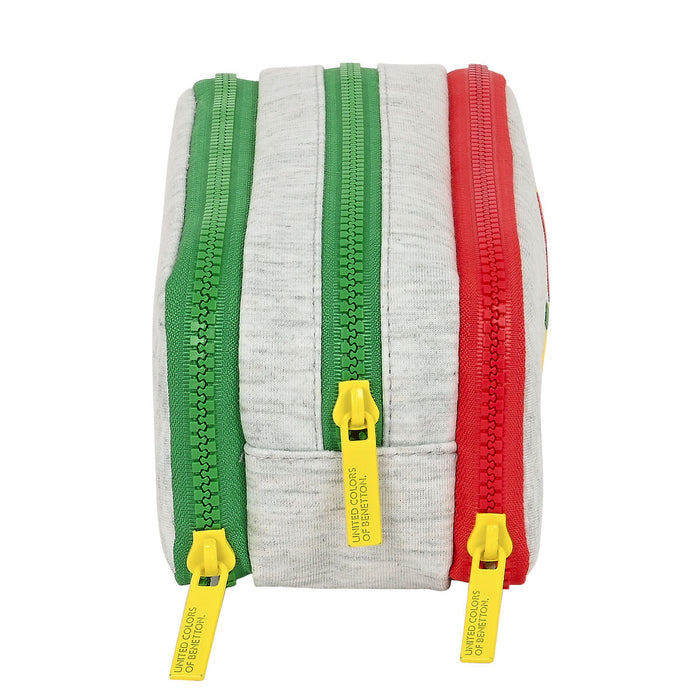 Penar triplu Benetton Pop Gri (21 x 8 x 8 cm)
