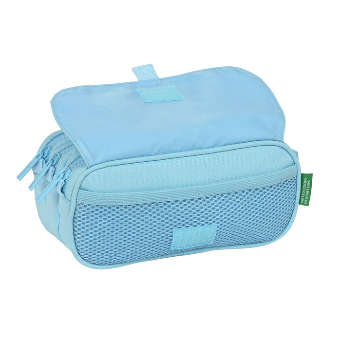 Penar triplu Benetton Sequins Albastru deschis (21,5 x 10 x 8 cm)