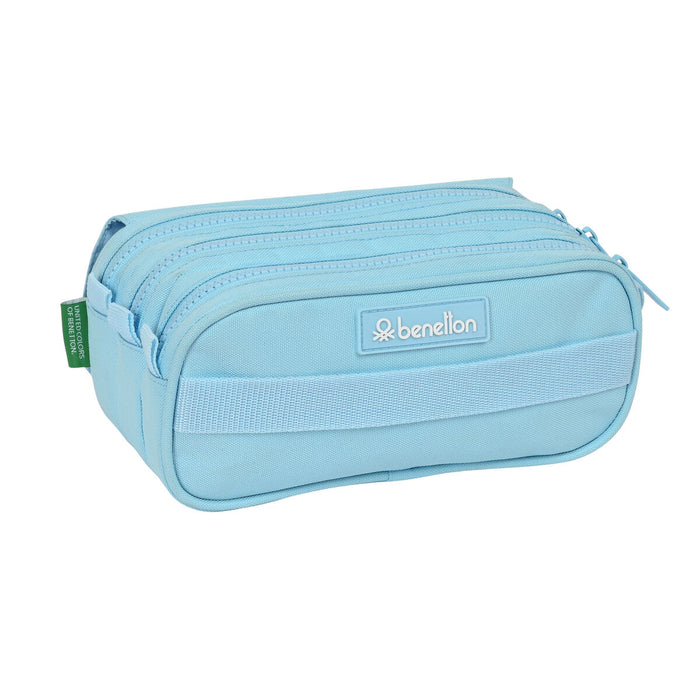 Penar triplu Benetton Sequins Albastru deschis (21,5 x 10 x 8 cm)