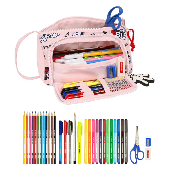 Penar cu Accesorii Minnie Mouse Me time Roz 20 x 11 x 8.5 cm (32 Piese)