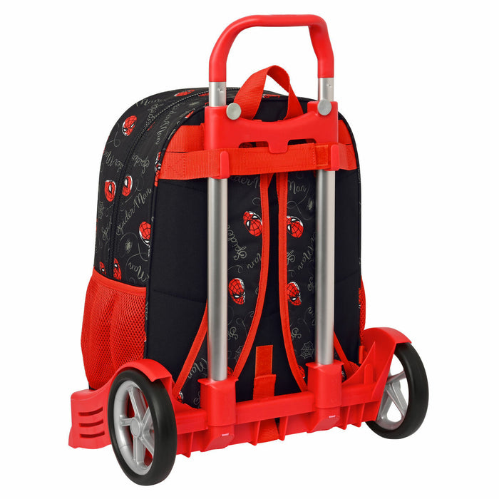 Ghiozdan cu Roți Safta Negru Spiderman Roșu 33 x 14 x 42 cm