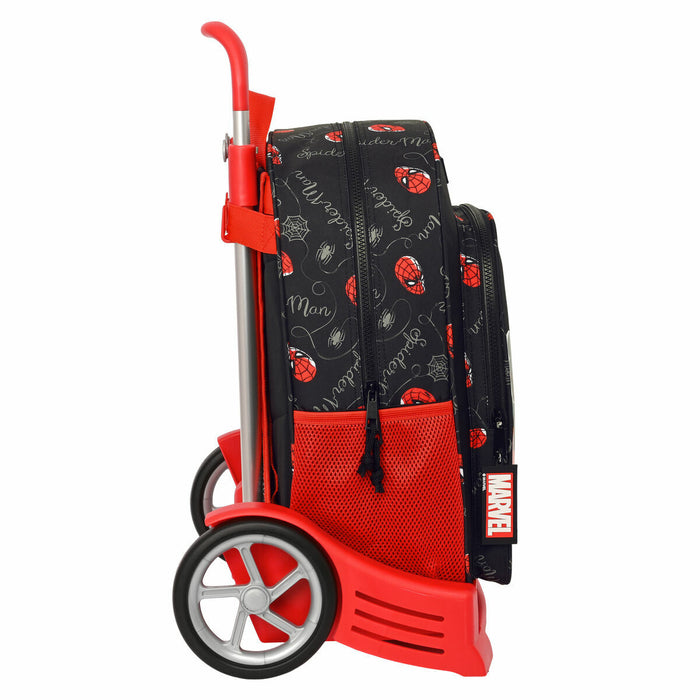 Ghiozdan cu Roți Safta Negru Spiderman Roșu 33 x 14 x 42 cm