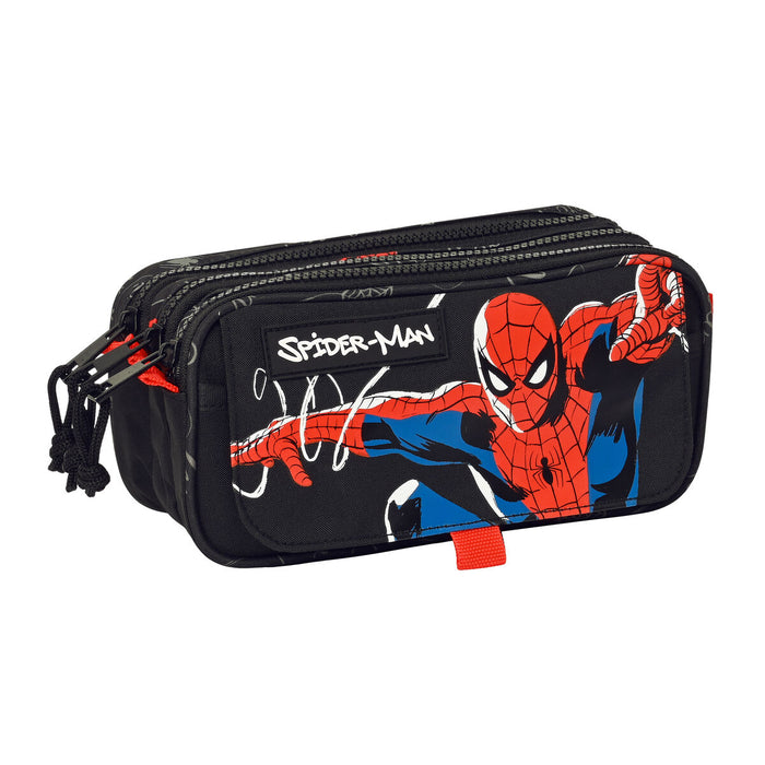Penar triplu Spider-Man Hero Negru 21,5 x 10 x 8 cm