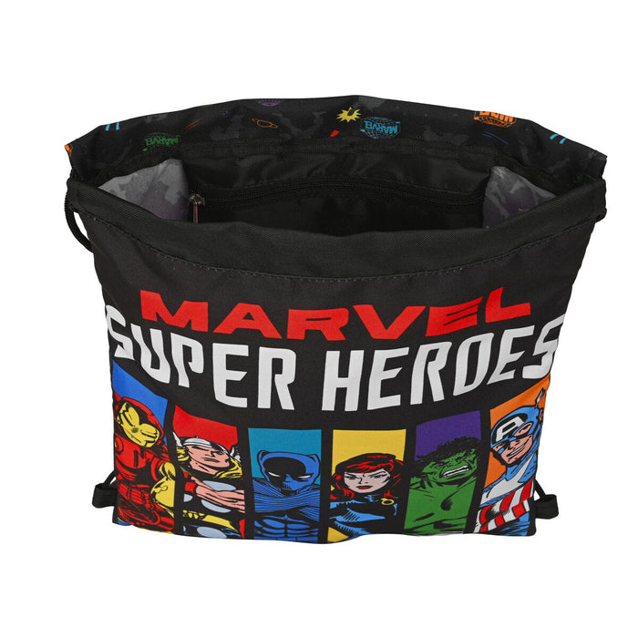 Geantă Rucsac cu Bretele The Avengers Super heroes Negru (26 x 34 x 1 cm)