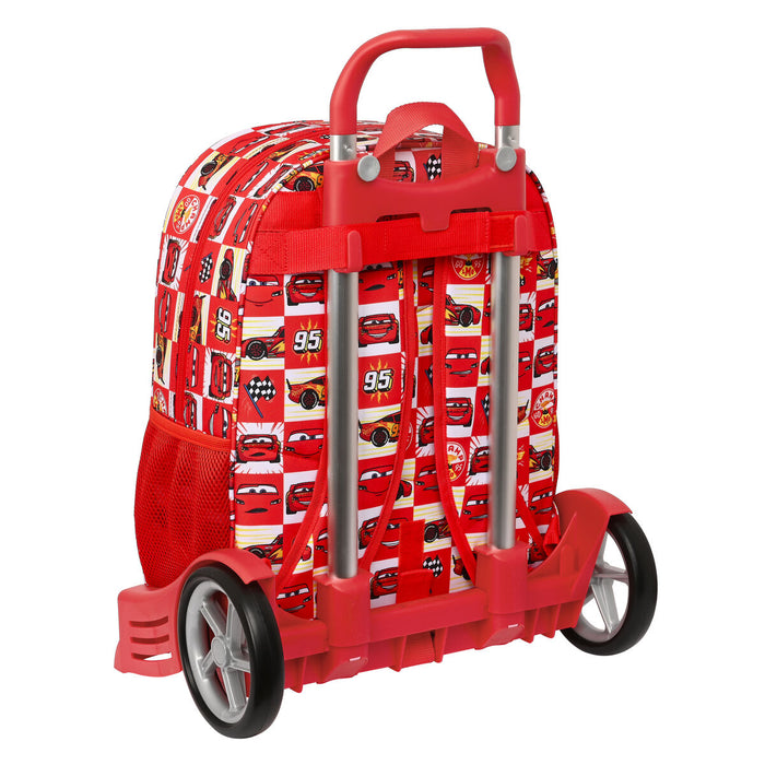 Ghiozdan cu Roți Cars Let's race Roșu Alb (33 x 42 x 14 cm)