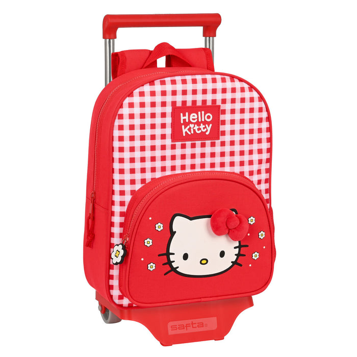 Ghiozdan cu Roți Hello Kitty Spring Roșu (26 x 34 x 11 cm)