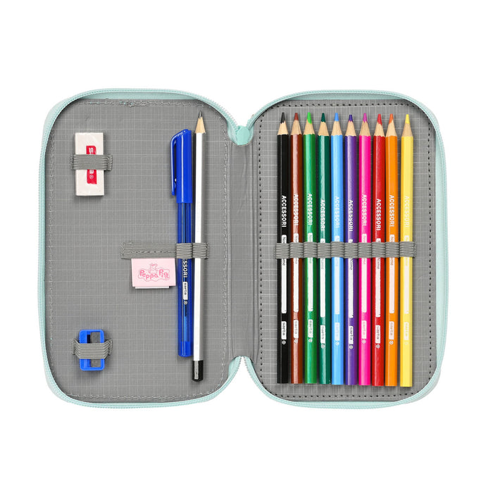 Creion dublu Peppa Pig Ice cream Roz Mentă 12.5 x 19.5 x 4 cm (28 Piese)