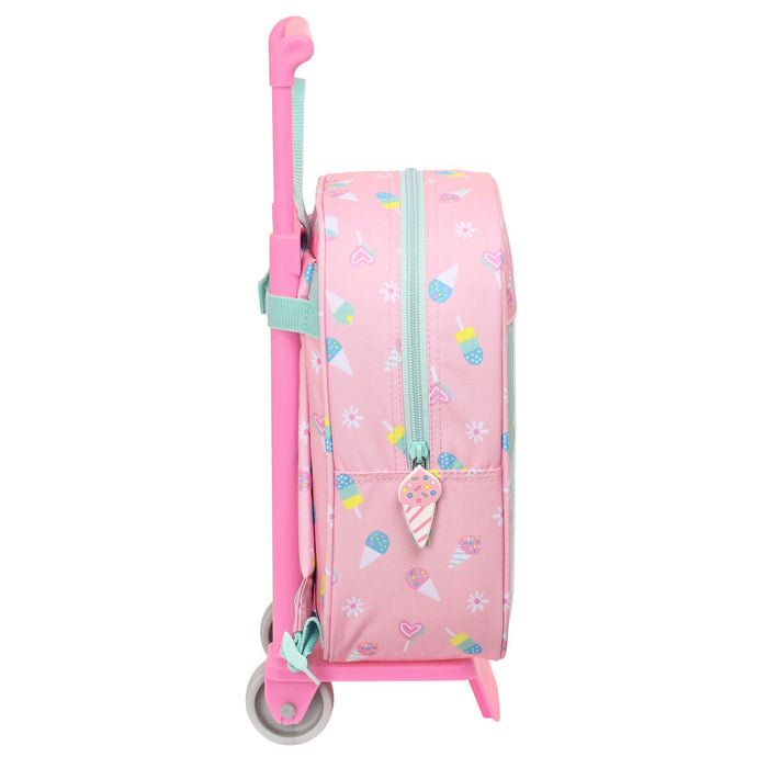 Ghiozdan cu Roți Peppa Pig Ice cream Verde Roz 22 x 27 x 10 cm