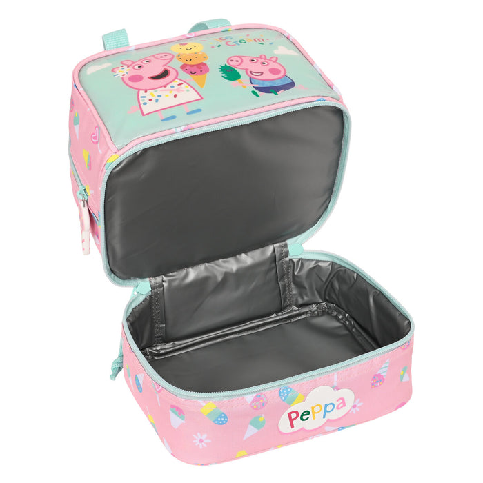 Geantă Termoizolantă pentru Gustări Peppa Pig Ice cream Roz Mentă 20 x 20 x 15 cm