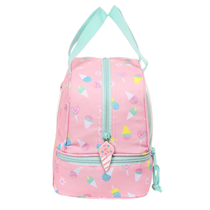 Geantă Termoizolantă pentru Gustări Peppa Pig Ice cream Roz Mentă 20 x 20 x 15 cm