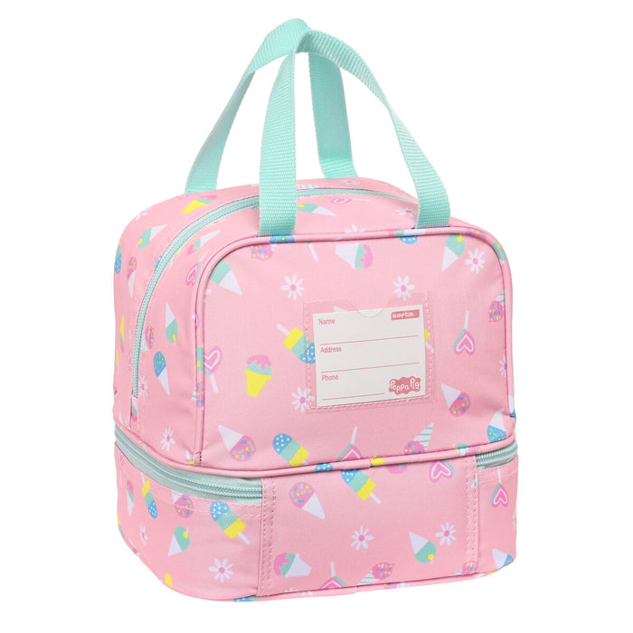 Geantă Termoizolantă pentru Gustări Peppa Pig Ice cream Roz Mentă 20 x 20 x 15 cm