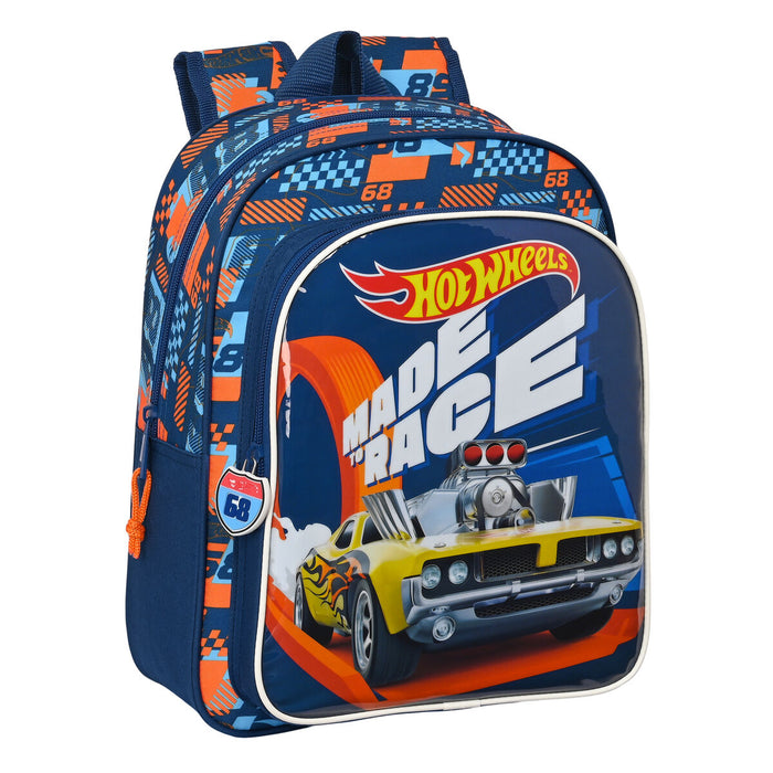 Rucsac pentru Copii Hot Wheels Speed club Portocaliu Bleumarin (27 x 33 x 10 cm)