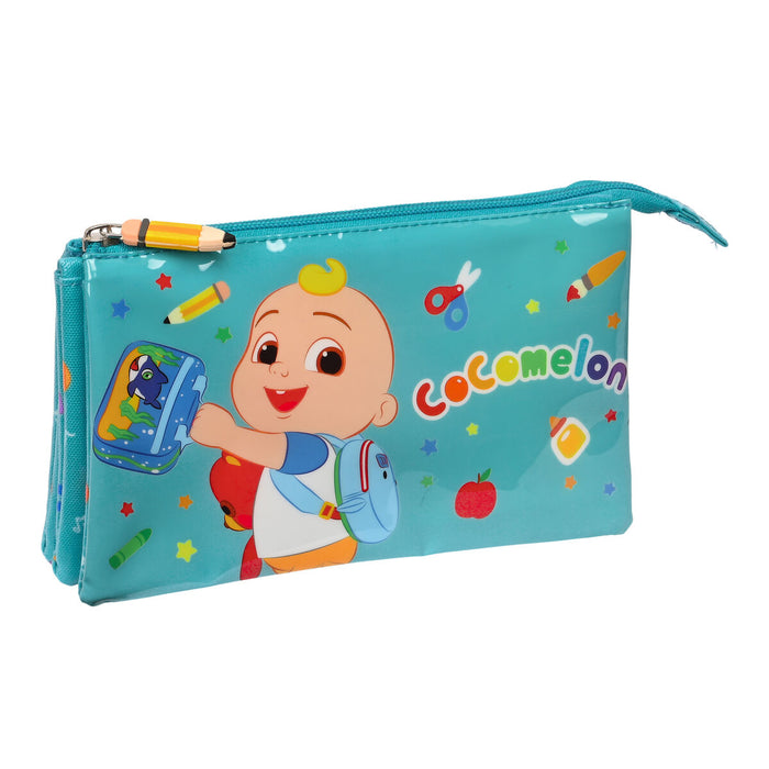Penar triplu CoComelon Back to class Albastru deschis (22 x 12 x 3 cm)