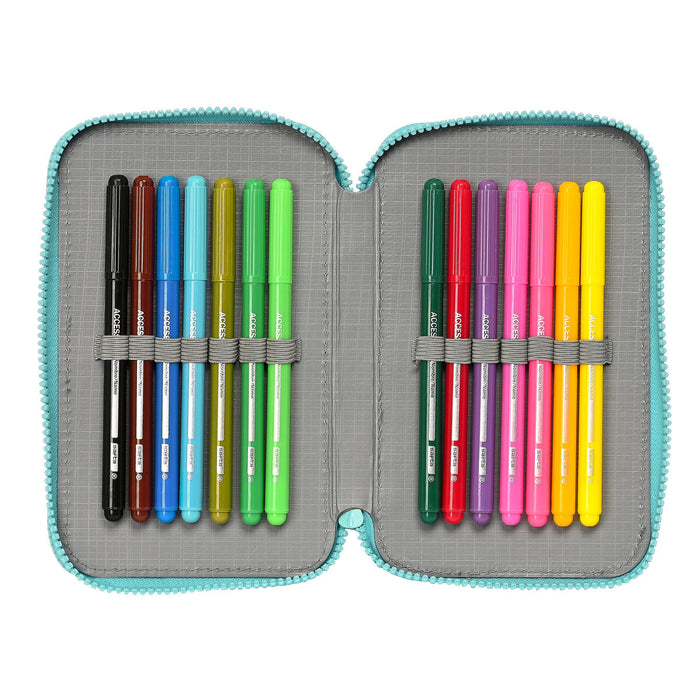 Creion dublu Baby Shark Surfing Albastru Alb 12.5 x 19.5 x 4 cm (28 Piese)