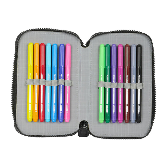 Creion dublu Harry Potter House of champions Negru Gri 12.5 x 19.5 x 4 cm (28 Piese)