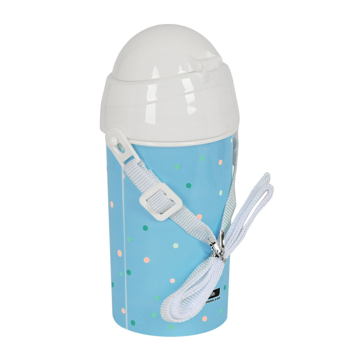 Sticlă cu Capac și Pai Safta Elefantes Verde PVC 500 ml