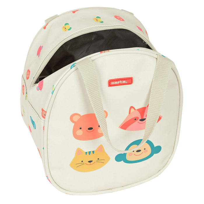 Geantă Termoizolantă pentru Gustări Safta Cabecitas 19 x 22 x 14 cm Crem