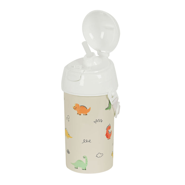 Sticlă cu Capac și Pai Safta Dinos Crem PVC 500 ml