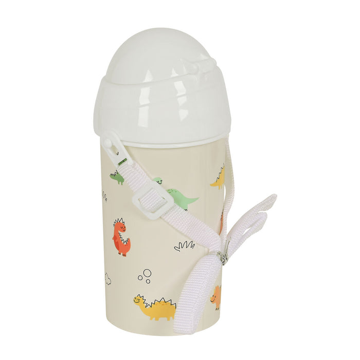Sticlă cu Capac și Pai Safta Dinos Crem PVC 500 ml