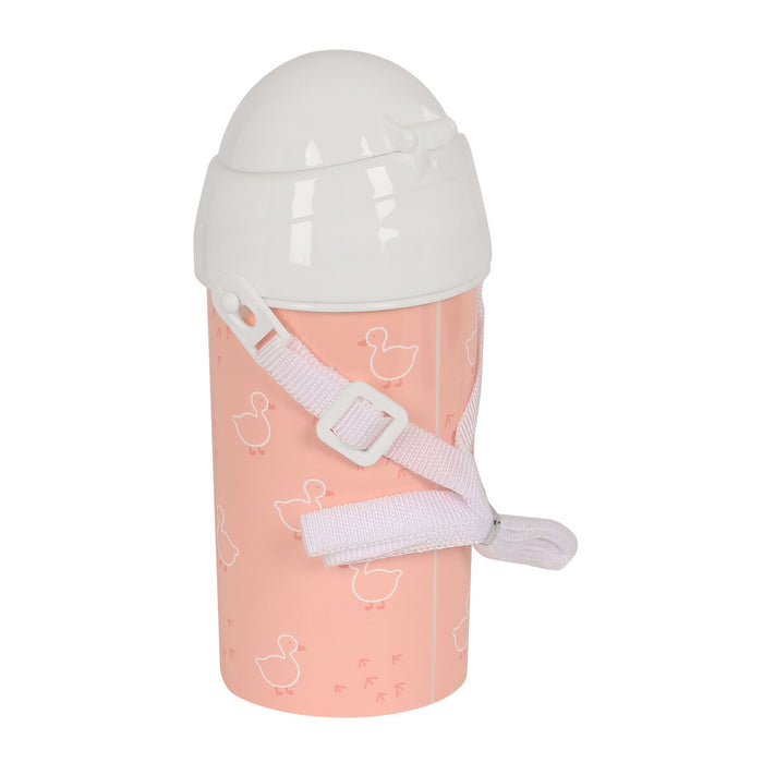 Sticlă cu Capac și Pai Safta Patito Roz PVC 500 ml