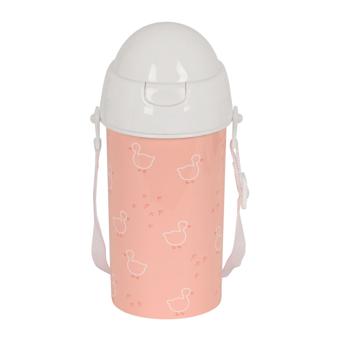 Sticlă cu Capac și Pai Safta Patito Roz PVC 500 ml
