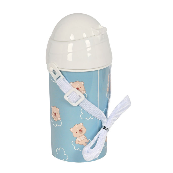 Sticlă cu Capac și Pai Safta Baby bear Albastru PVC 500 ml