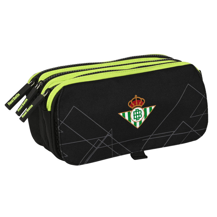 Penar triplu Real Betis Balompié 21,5 x 10 x 8 cm Negru Lămâie verde