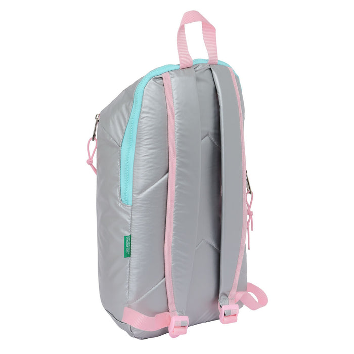 Rucsac Benetton Silver Mini Căptușit Argintiu 22 x 39 x 10 cm