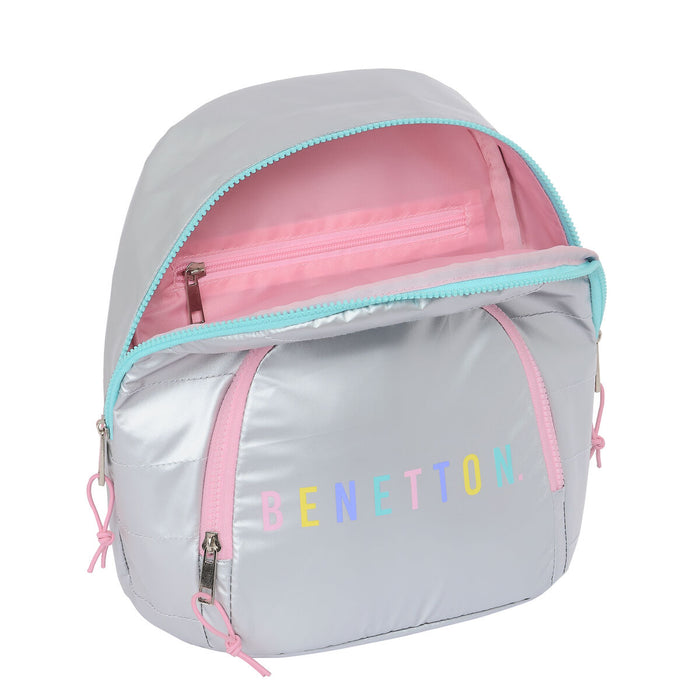 Rucsac Benetton Silver Mini Căptușit Argintiu 25 x 30 x 13 cm