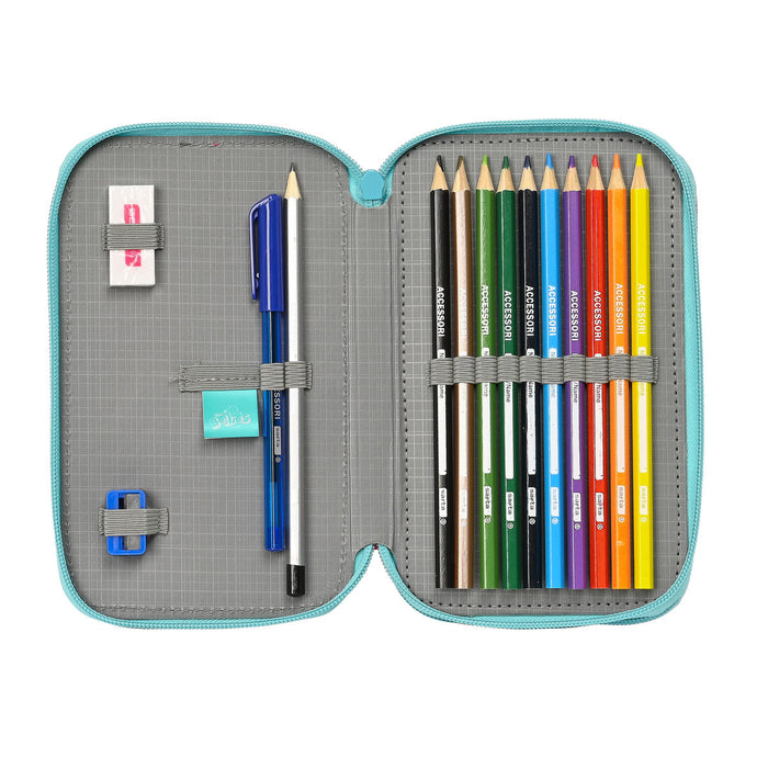 Creion dublu The Bellies Alb Mov Turquoise 12.5 x 19.5 x 4 cm (28 Piese)