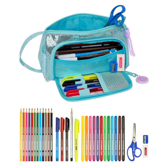 Penar cu Accesorii Frozen Hello spring Albastru deschis 20 x 11 x 8.5 cm (32 Piese)