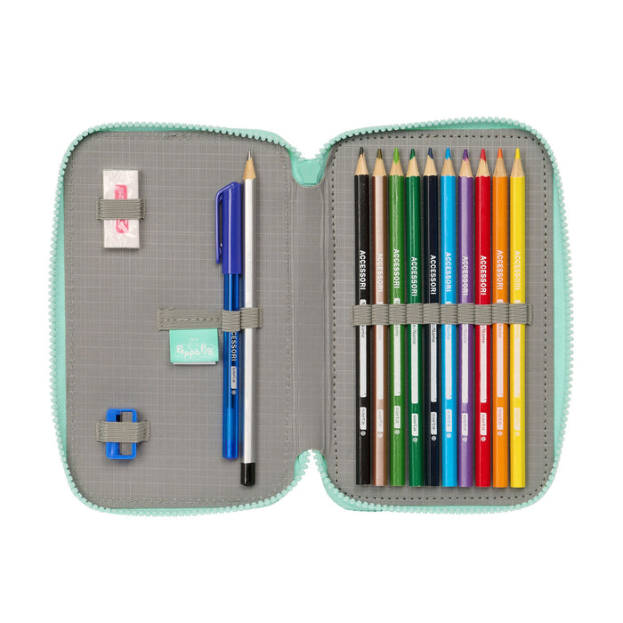 Creion dublu Peppa Pig George Mentă 12.5 x 19.5 x 4 cm (28 Piese)