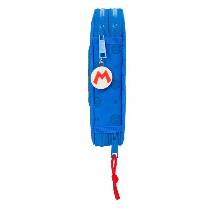 Creion dublu Super Mario Play Albastru Roșu 12.5 x 19.5 x 4 cm (28 Piese)