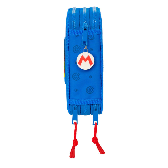 Penar Triplu Super Mario Play Albastru Roșu 12.5 x 19.5 x 5.5 cm (36 Piese)