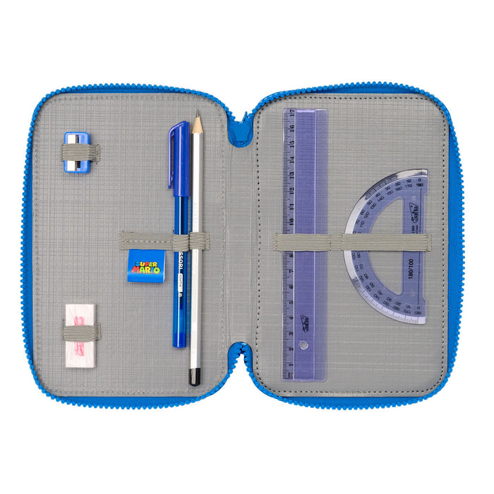 Penar Triplu Super Mario Play Albastru Roșu 12.5 x 19.5 x 5.5 cm (36 Piese)