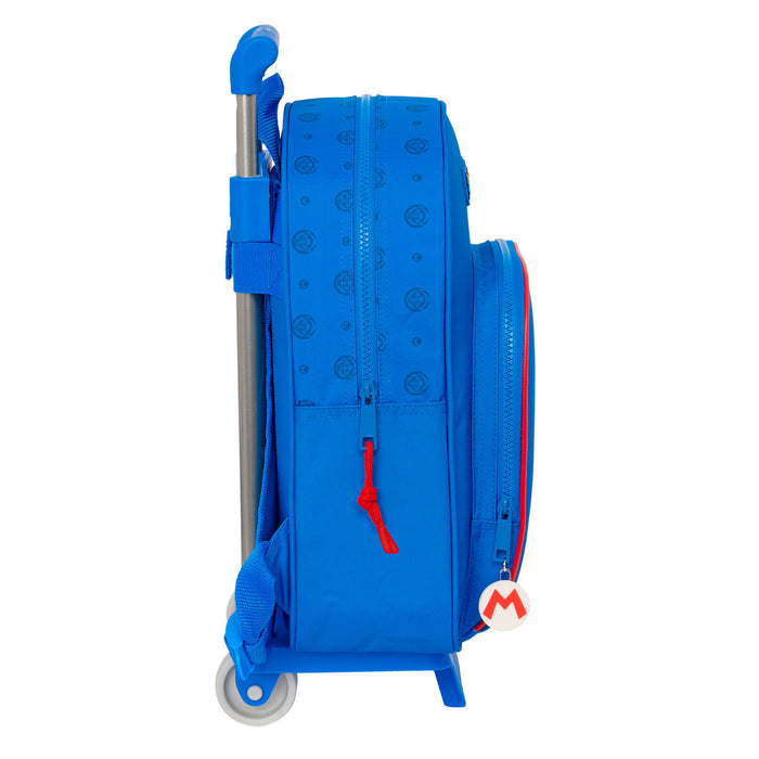 Ghiozdan cu Roți Super Mario Play Albastru Roșu 28 x 34 x 10 cm