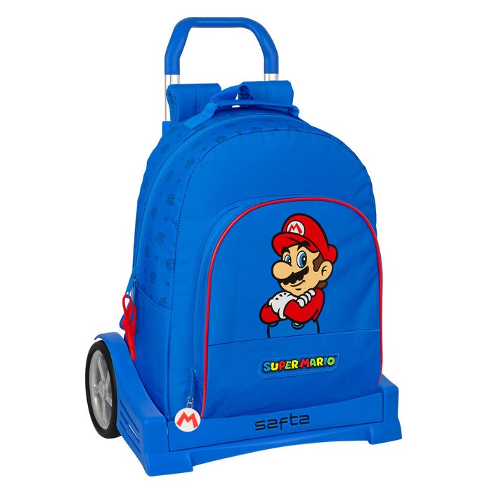 Ghiozdan cu Roți Super Mario Play Albastru Roșu 32 x 42 x 15 cm