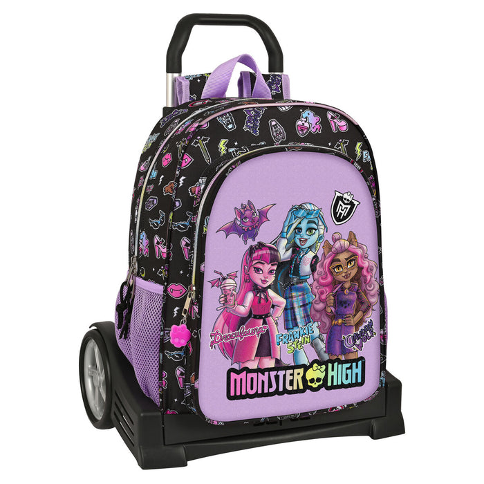 Ghiozdan cu Roți Monster High Creep Negru 33 x 42 x 14 cm
