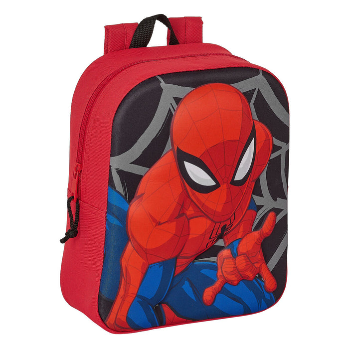 Ghiozdan Spider-Man 3D Negru Roșu 22 x 27 x 10 cm