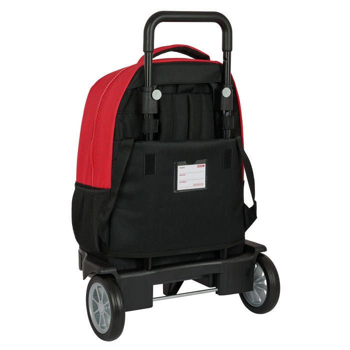 Ghiozdan cu Roți Sevilla Fútbol Club Negru Roșu 33 X 45 X 22 cm