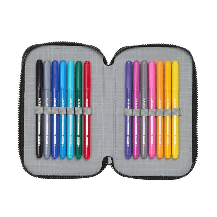 Creion dublu Star Wars The fighter Negru 12.5 x 19.5 x 4 cm (28 Piese)