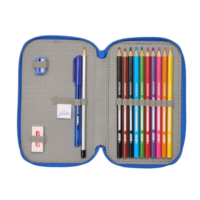 Creion dublu Spidey Roșu Albastru 12.5 x 19.5 x 4 cm (28 Piese)