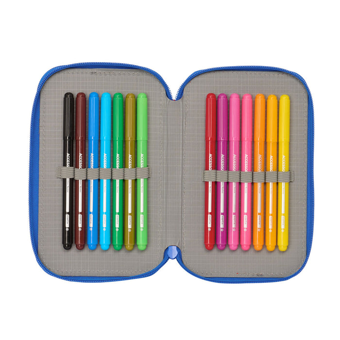 Creion dublu Spidey Roșu Albastru 12.5 x 19.5 x 4 cm (28 Piese)