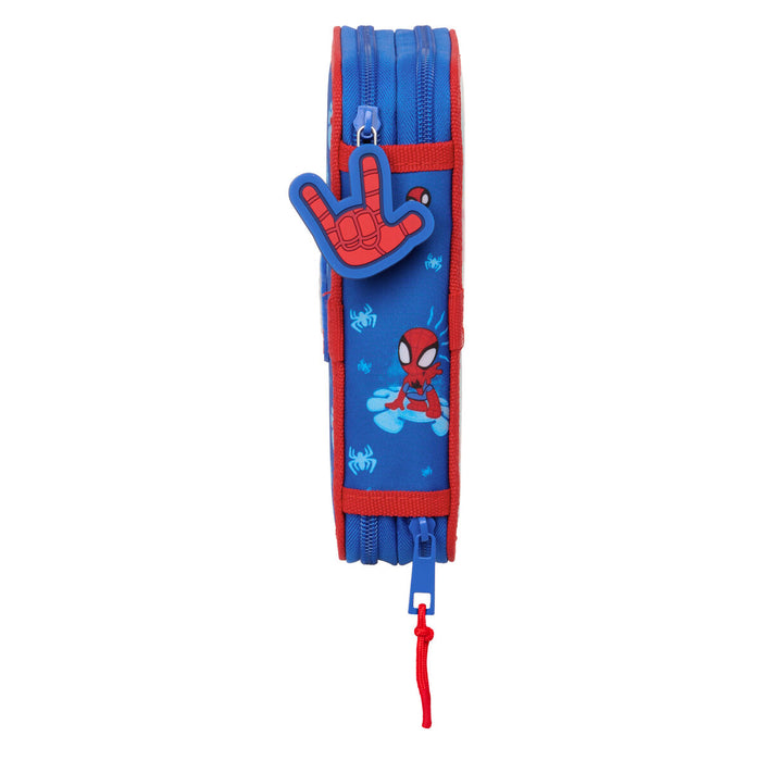 Creion dublu Spidey Roșu Albastru 12.5 x 19.5 x 4 cm (28 Piese)