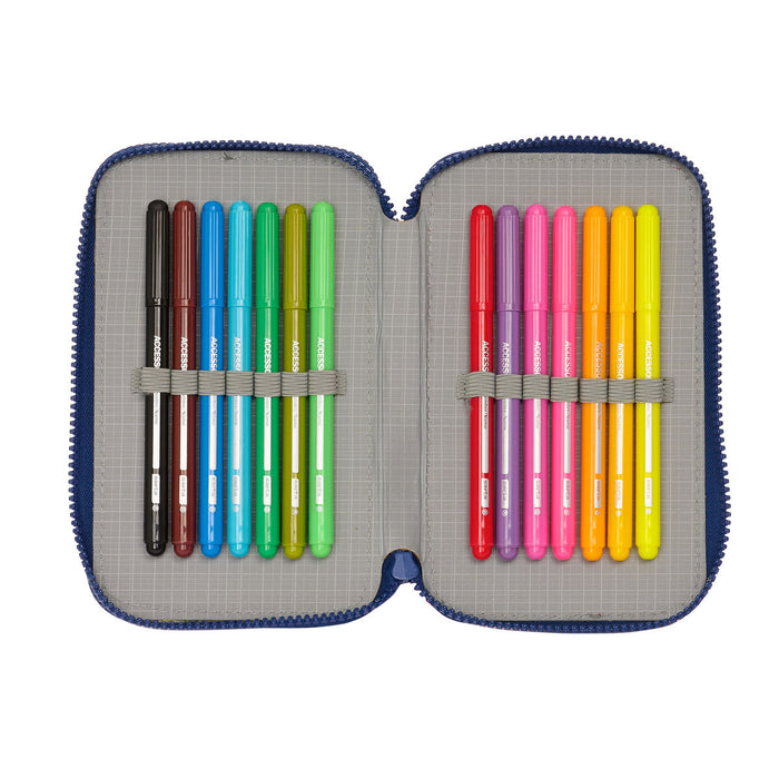 Creion dublu Spider-Man Neon Bleumarin 12.5 x 19.5 x 4 cm (28 Piese)