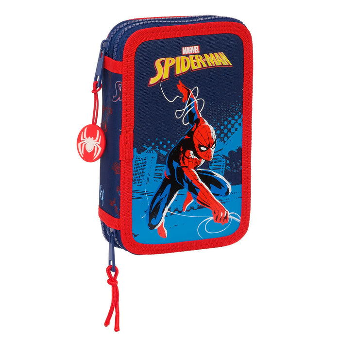 Creion dublu Spider-Man Neon Bleumarin 12.5 x 19.5 x 4 cm (28 Piese)